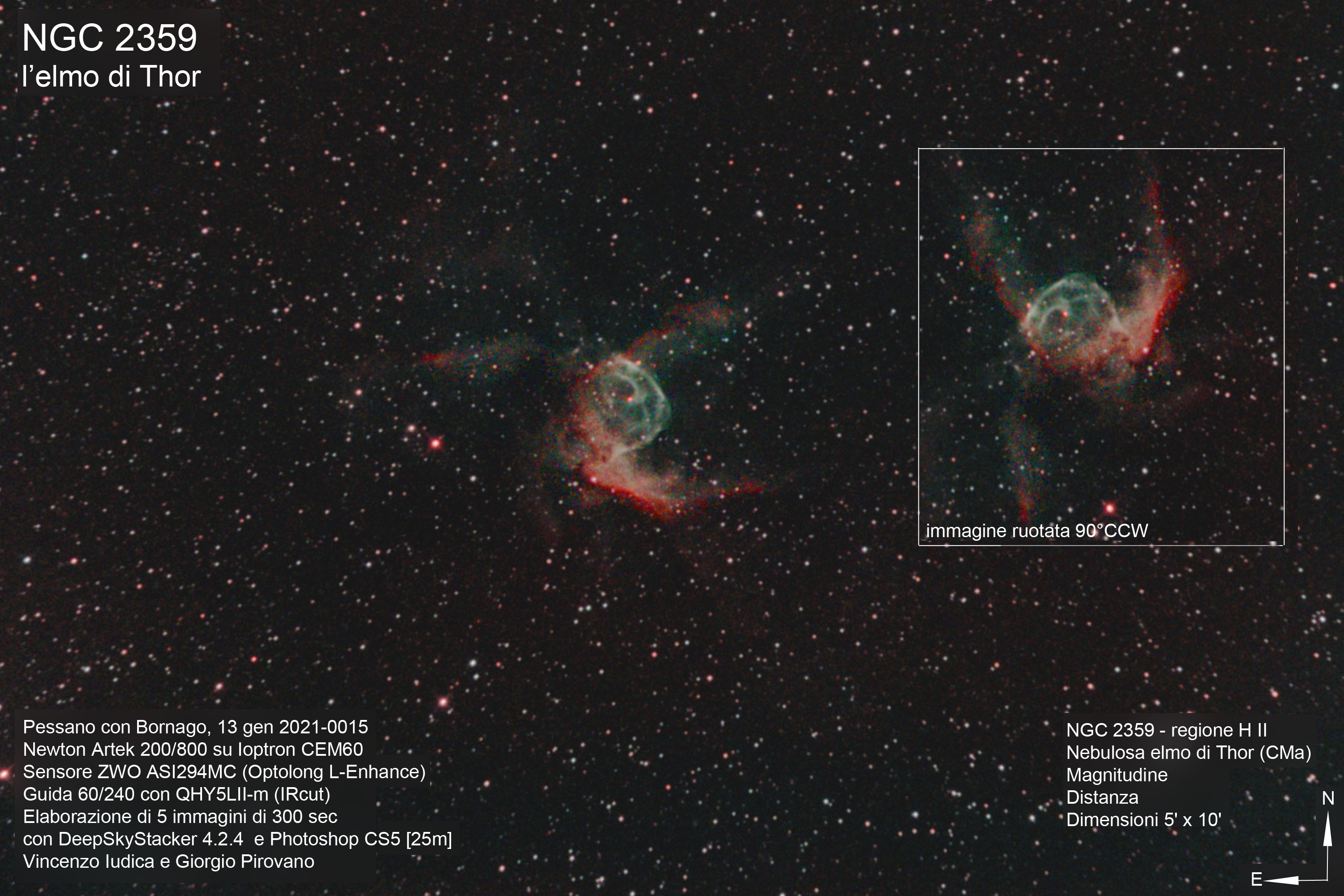 NGC 2359 – nebulosa elmo di Thor